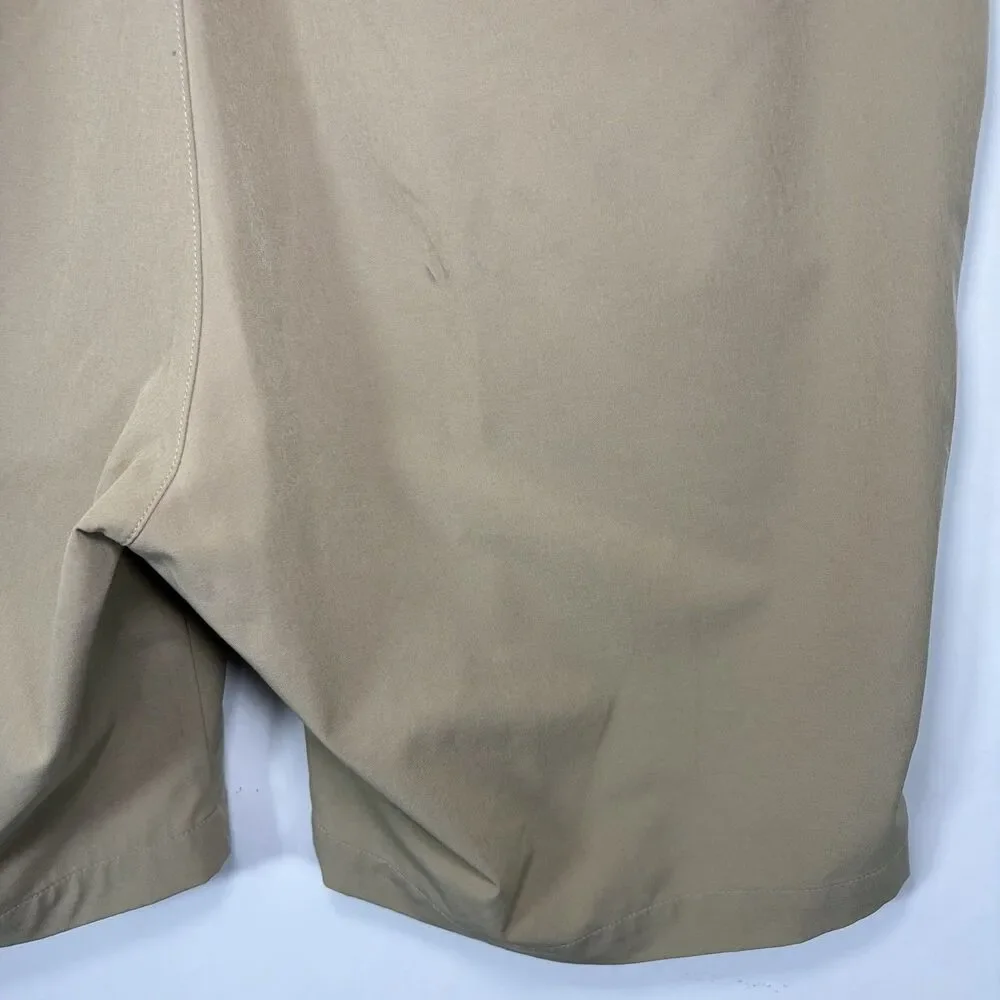 Adidas Golf Shorts Mens 34 (35 Actual) Beige 9” Inseam Performance Modern Logo
